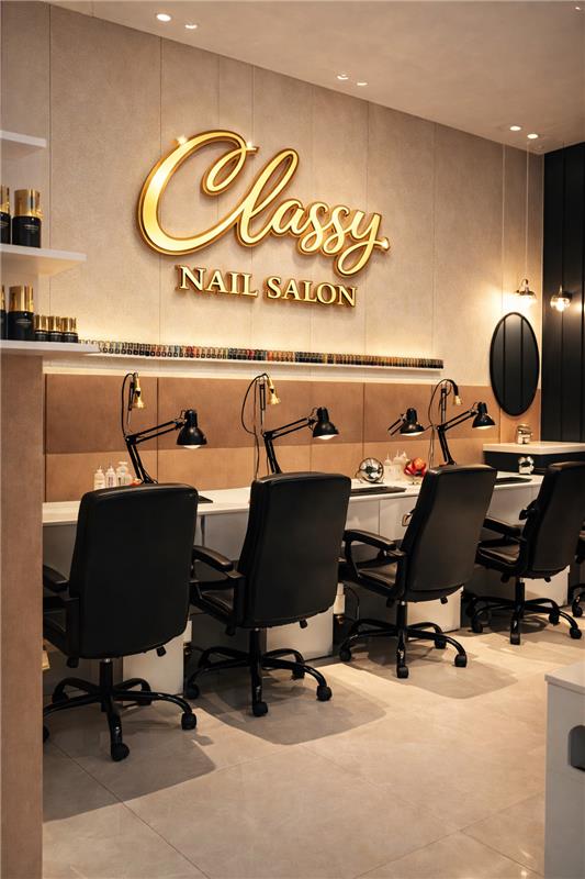 classy nail salon logo